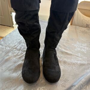 Women's Black Faux Suede Boots